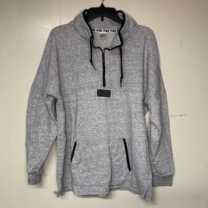 PINK oversized quarter zip sweatshirt size large